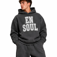 Ensemble survêtement vintage délavé à l'acide pour homme, en molleton de coton 400 GSM, coupe oversize, avec sweat à capuche et pantalon de jogging, streetwear personnalisé imprimé, fabricant