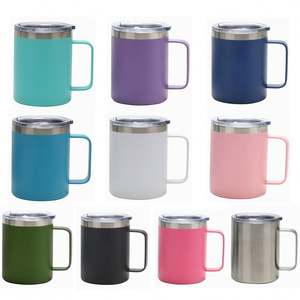 Produits écologiques 2026, logo personnalisé, anti-fuite, 12 oz, 14 oz, tasse à café isotherme en acier inoxydable 304 avec poignée - Product Image 4