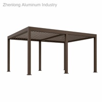 Aluminium Moderne Garten-Pergola mit Lamellendach und Vorhängen 4x3m Hinterhof-Pavillon für Hochzeiten, Events und Outdoor-Partys