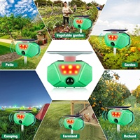 SAIJZEK Nouveau Design OEM Répulsif Solaire Ultrasonique Étanche IP66 Contre les Martres et les Chats pour l'Extérieur, Dispositif Anti-Animaux Sauvages