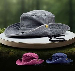 Bucket for <b>Women</b> Men Wide Brim Sun Hat Packable Cotton Denim Summer Beach Travel Outdoor Fishing <b>Cap</b> Promotion Gift - Product Image 4