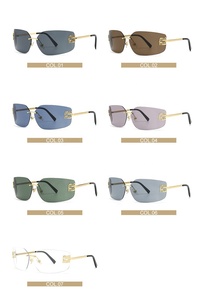 8849 New arrivals 2025 mới nhất sang trọng cong lens không có vành vuông Y2K Sunglasses đối với phụ nữ - Product Image 5