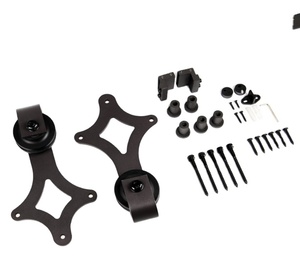 ชุดอุปกรณ์ประตูบานเลื่อนคู่ขนาดเล็ก 6 ฟุต WEKIS Brass Soundproof ดีไซน์ทันสมัยสำหรับตู้ ตู้วางทีวี ตู้เสื้อผ้า - Product Image 4