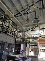Smart HVLS Industrie ventilator mit PMSM Motor 24FT 7,3 m HVLS Commercial Solar Decken ventilator
