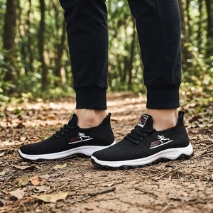 Chaussures décontractées pour hommes Fanghui, simples, noires, respirantes, en maille fine, chaussures de sport décontractées pour hommes - Product Image 6
