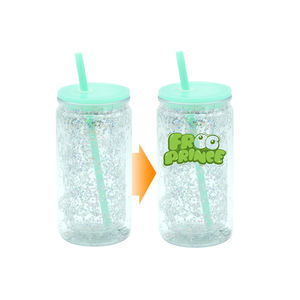<span class=keywords><strong>Tumbler</strong></span> Snowglobe con foro Pre-forato 16 oz 20oz globo di neve tazza tazza doppia parete trasparente di plastica bicchieri con coperchi e paglia - Product Image 2