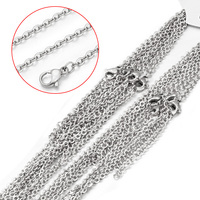 Collier simple en acier inoxydable avec fermoir mousqueton et chaîne d'extension pour la fabrication de bijoux DIY, composants et accessoires de bijouterie en gros