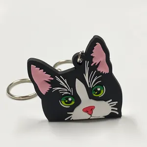 Custom Cute Soft Pvc Rubber Keyrings Eco-Friendly Plastic Key Tag Embossed Flexible Keychain