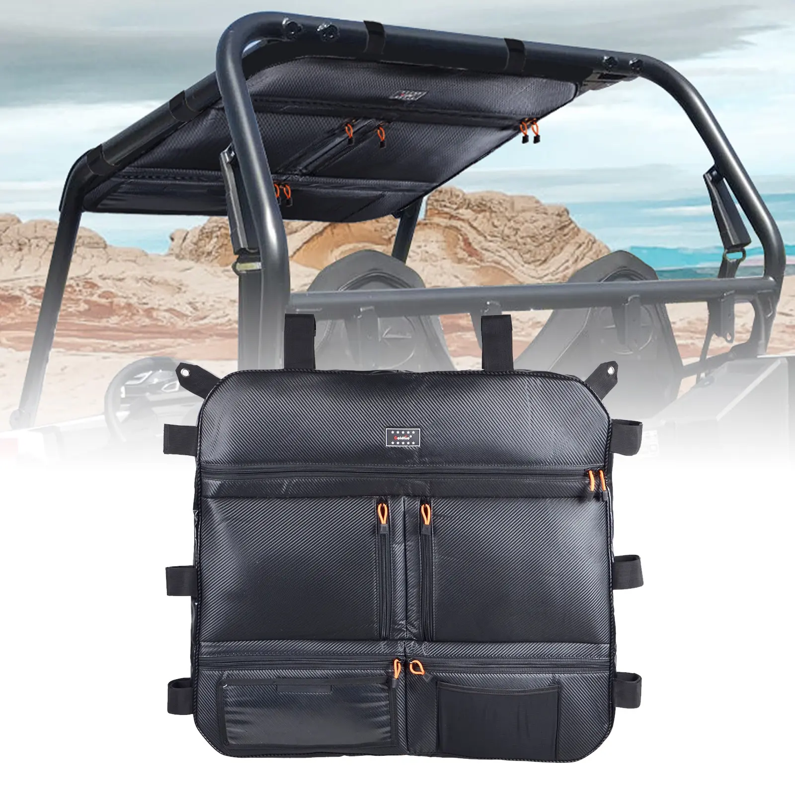 Goldfire UTV Side Storage Tür tasche Kniesc honer Overhead Bag für Can Am Maverick X3 R Canam Max R 4x4 Turbo DPS 2017-2022 (Schwarz)