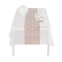 Nappe rectangulaire jetable en PEVA noir 137x274cm avec pois dorés, imperméable, pour Diwali, Ramadan, fêtes de remise de diplômes