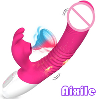 Vibrateur Lapin pour Femme avec Oreilles de Lapin, Stimulation du Clitoris et du Point G, Dildo Vibrant avec 7 Vibrations Puissantes et Chauffant, Jouets Sexuels pour Adultes