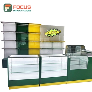 ตู้โชว์กระจกแบบกำหนดเองสำหรับร้านขายอุปกรณ์สูบบุหรี่ ตู้โชว์ไม้พร้อมไฟ LED สำหรับร้านขายยาสูบ - Product Image 3