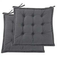 Ensemble de 2 coussins de siège carrés en velours côtelé PRIMEPATIO avec attaches, rembourrage en mousse de haute qualité et design matelassé pour chaise de bureau