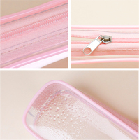 Trousse de maquillage de voyage étanche noire sacs à cosmétiques en pvc haut de gamme deux couches organisateur de brosse de maquillage étui de maquillage en plastique transparent