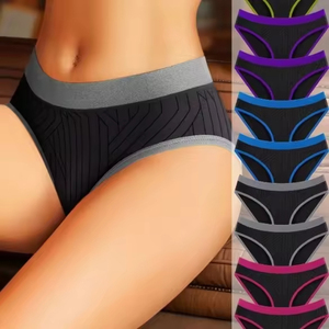 Braguitas de Yoga Personalizadas, Cómodas y Transpirables para Mujer, de Cintura Baja, con Bloques de Color, Tanga sin Costuras, Levanta Glúteos - Product Image 1