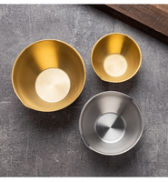 Ensemble de plats à sauce en acier inoxydable poli argenté et doré, écologiques et modernes, pour restaurant, apéritifs, condiments et assaisonnements