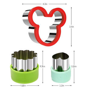Dinosaure Coeur Étoile <span class=keywords><strong>Souris</strong></span> Formes En Acier Inoxydable Cookie Légumes Fruits Sandwich Cutter Ensemble Enfants Déjeuner Outils De Cuisson - Product Image 5