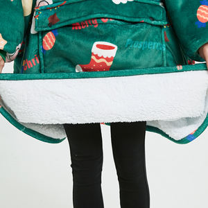 Usine <span class=keywords><strong>pas</strong></span> <span class=keywords><strong>cher</strong></span> hiver luxe chaud portable <span class=keywords><strong>couverture</strong></span> unisexe surdimensionné sherpa <span class=keywords><strong>couverture</strong></span> de noël à capuche grandes couvertures jette pour l'hiver - Product Image 4