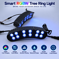 Lampu Cincin Pohon RGBW Outdoor, Lampu Peluk Pohon LED, Kontrol Aplikasi WiFi Pintar untuk Pencahayaan Lanskap