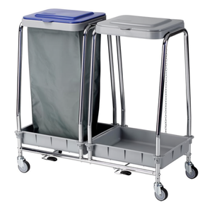 Carrello Portaborse Doppio Cromato 580 con Ruote e Cesto - Product Image 1