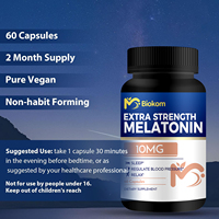 Biokom Premium 10 mg gélules de mélatonine aident efficacement à résoudre les problèmes de qualité du sommeil Complément naturel pour le sommeil des adultes