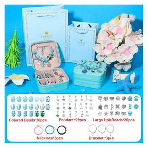 Set de Creación de Joyas Educativo Premium para Niños, con Cuentas Coloridas, Cadena de Plástico, Caja de Doble Capa y Dijes Modernos - Product Image 3