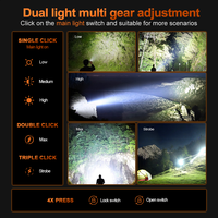 Lampes de poche à grande capacité de batterie, 15 000 lumens, ultra brillantes, lumière latérale RVB, alliage d'aluminium, longue durée de fonctionnement