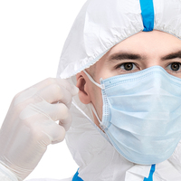 Combinaison de protection jetable Hubei Haixin à capuche, bleue, avec bande d'étanchéité, en non-tissé, vente en gros B2B, combinaison médicale