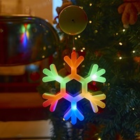 Lumières de Noël à LED pour fenêtre, à piles, avec ventouse, décorations suspendues en forme d'étoile, de cloche et de flocon de neige pour fêtes, vacances, maison et festivals
