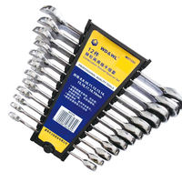 WEIDA 5pcs Set Kunci Ratchet Metrik 8-16mm Baja Cr-V Poles Berkualitas Tahan Lama Set Kunci Kombinasi untuk Perbaikan Mobil