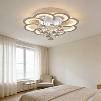 Plafonnier LED moderne JACKSUN pour la maison, en acrylique et cristal, lumière tricolore, lampe de plafond à intensité variable 20'' avec télécommande pour chambre à coucher