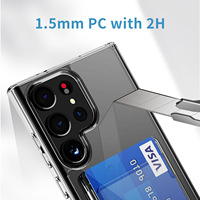 Antichoc TPU PC dur cristal portefeuille porte-carte magnétique couverture de téléphone portable pour Samsung galaxy S24 S23 étui de téléphone Ultra clair