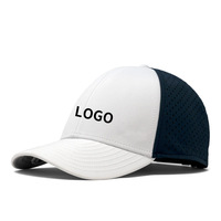Casquette de baseball personnalisée à 6 panneaux, tendance, sportive, imperméable, unie, ajustable, avec trous découpés au laser, en nylon, séchage rapide