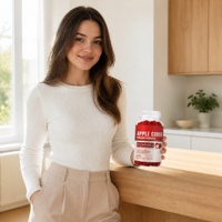 Gummies de Vinaigre de Cidre de Pomme pour Adolescents, 500mg, 60 Unités, Véganes, Sans OGM, Sans Gluten, Formule Étiquetée Nettoyante – Approvisionnement Direct Usine