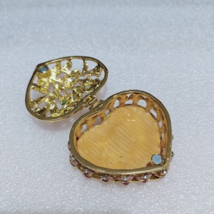 Men Tinh Tế Kim Loại Hoa Hình Trái Tim Đính Hộp Cao Cấp Công Chúa Pha Lê Trang Sức Lưu Trữ Hộp Cho Quà Tặng Đám Cưới Các Mặt Hàng - Product Image 6