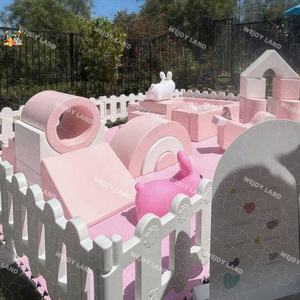 Commerciale popolare casa di rimbalzo colorata per bambini Soft Play attrezzatura per feste a noleggio parco giochi al coperto bianco rosa Baby Soft Play Set - Product Image 2