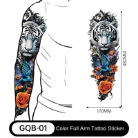 Tatuaje Temporal de Brazo Completo Estilo Europeo Americano, Diseño Floral, Resistente al Agua, Larga Duración, Impresión por Transferencia de Agua, Personalizable