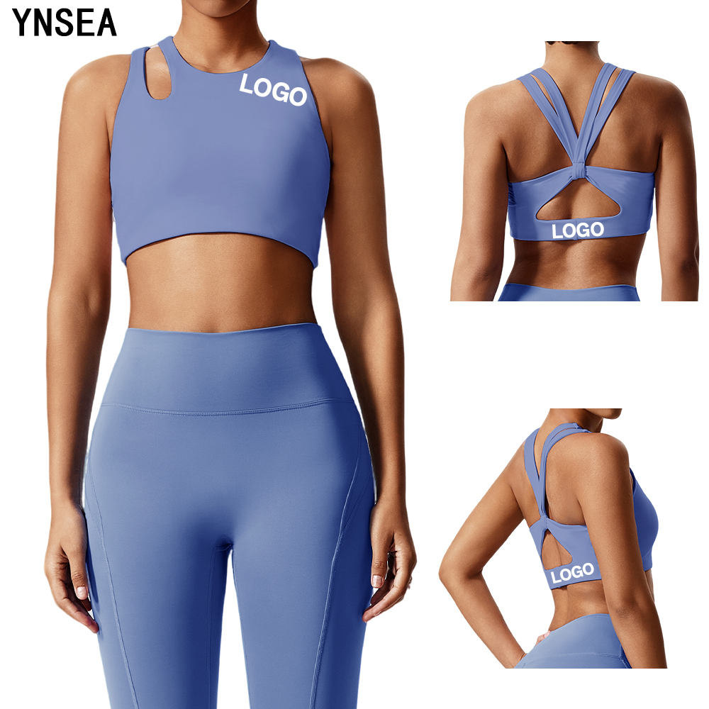 YNSEA Recycled Polyester Breathable Vest Bra Beauty Back Fitness Apparel Seamless Solid Colors Yoga Sports Tank Top With Pads