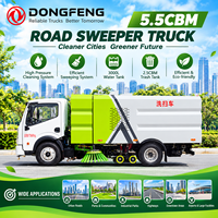 Camion balayeuse de rue Dongfeng 5,5 m³ avec réservoir à ordures de 2,5 m³ et système de lavage haute pression