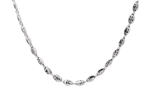 Collier unisexe en platine Pt950 blanc texturé en forme de V audacieux, chaîne fine et épaisse, minimaliste et luxueux, cadeau - Product Image 1