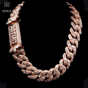 לעבור בודק יהלום חתוך vvvs moissanite שרשרת קישור הקובייה 925 שרשרת כסף סטרלינג כסף הקובייה שרשרת תכשיטים בסדר - Product Image 1