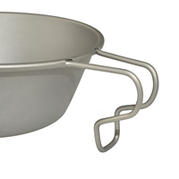 Tasse Sierra en titane pur ultralégère de 450 ml avec poignée fixe, bol de camping portable, ustensiles de cuisine, vaisselle