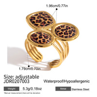 Bague Léopard 5D en Or 18K Style Rétro avec Effet Goutte d'Huile, en Acier Inoxydable Haut de Gamme, Décoration de Main Luxe Léger, Modèle Europe et États-Unis