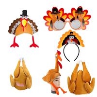 Sombrero de pierna de pollo, sombreros de pavo, sombrero de Carnaval para adultos, fiesta divertida, gorra festiva, Carnaval, Navidad, Acción de Gracias, decoración de fiesta de plástico