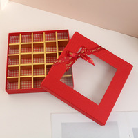Boîtes à bonbons personnalisées avec fenêtre transparente, imprimées et gaufrées UV, pour emballage de gâteaux au chocolat, avec treillis intégré