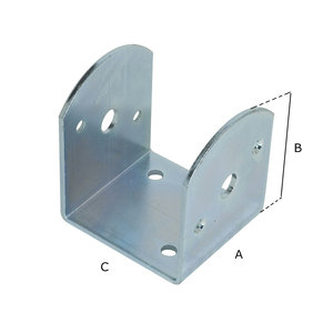 Elemento SIPA staffa di montaggio 581 per travi metalliche acciaio zincato 70X45 X H.90 mm metallo materiali da costruzione - Product Image 1