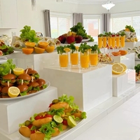 Ensemble de supports en acrylique blancs, cubes de présentation épais en acrylique pour buffet, gâteaux et desserts de mariage