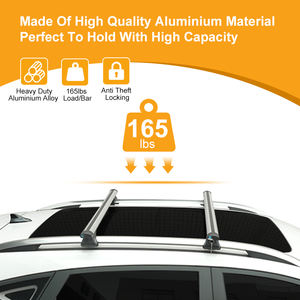Barre transversale <span class=keywords><strong>de</strong></span> <span class=keywords><strong>toit</strong></span> <span class=keywords><strong>de</strong></span> voiture en alliage d'aluminium compatible 4x4 Capacité <span class=keywords><strong>de</strong></span> 60kg Adaptation universelle - Product Image 4