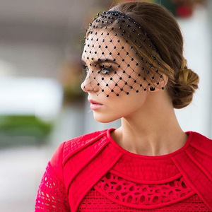 Mũ Trùm Đầu Lưới Chấm Bi Mặt Đen Phụ Kiện Tóc Mạng Che Mặt Lồng Chim - Product Image 4