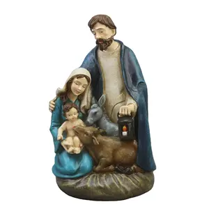 저렴한 가격 사용자 정의 가톨릭 종교 거룩한 가족 동상 수지 크리스마스 출생 세트 홈 장식